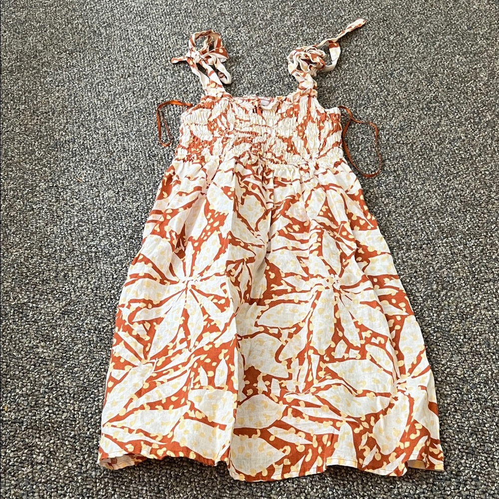 Stylish Orange and White Casual Dress